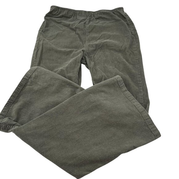 Tinseltown Women's size 9 Pull On Olive Green Corduroy Elastic Waist Pants Flare - Picture 10 of 10